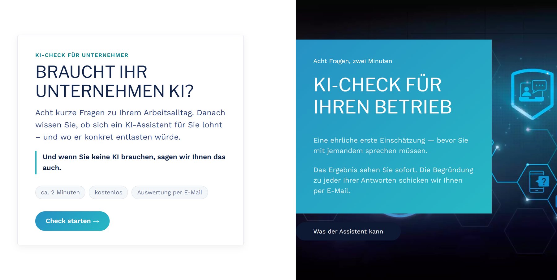 Der KI-Check für Unternehmen auf 54north.solutions